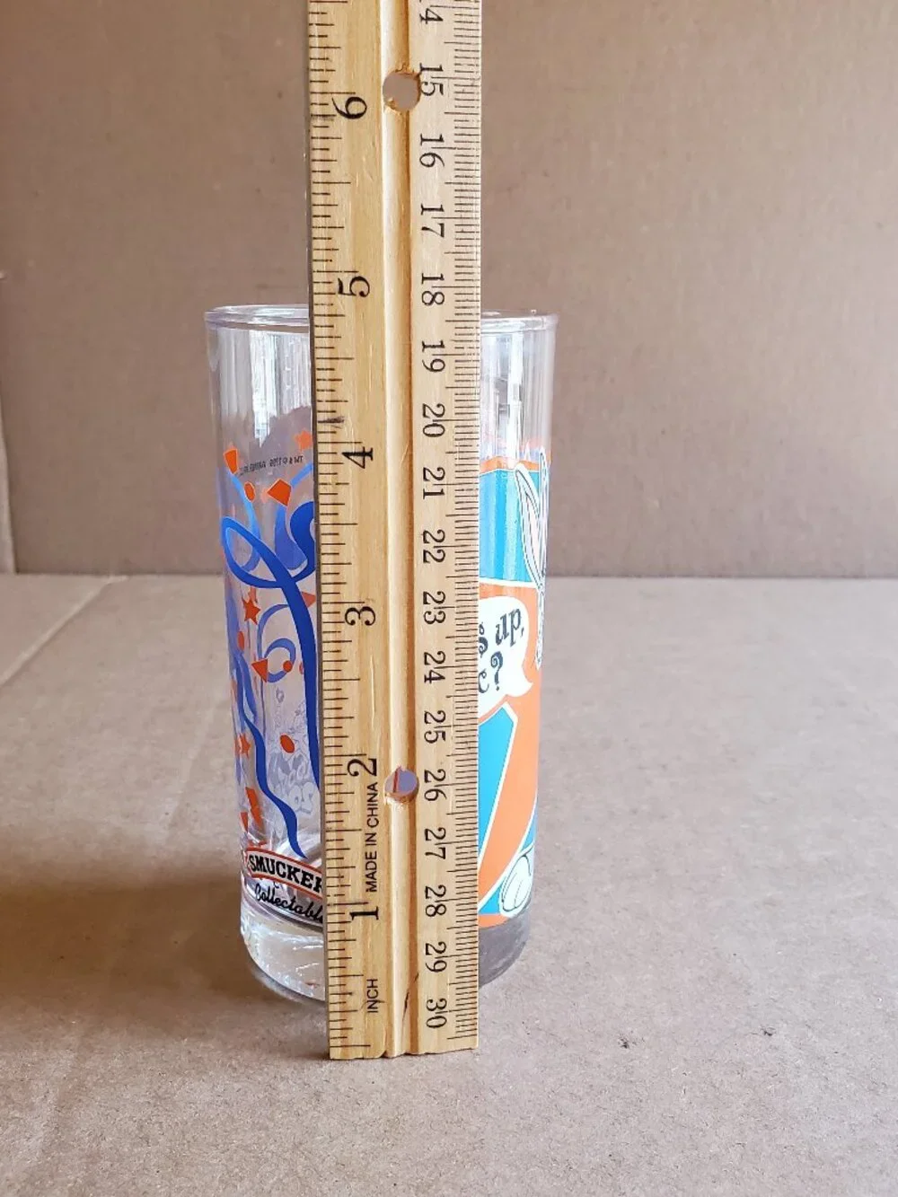 VTG Y2K Bugs Bunny Cartoon Smuckers Glass Looney Tunes What's Up Doc Tumbler Cup